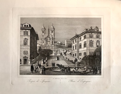 Fornari Augusto (1812-1864) Piazza di Spagna - Place d'Espagne 1840 ca. Roma